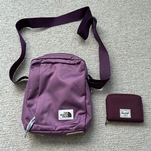 North Face Crossbody and Herschel Wallet